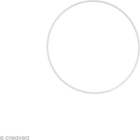 Cercle - Métal - 12 cm - Blanc - Rond - Intérieur