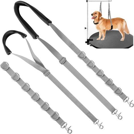 Correa para el cuidado del perro, extensión de brazo, con clip, anillo de extensión, correa, no se sienta, corte, lavado (verde militar) (1/5)