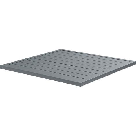 Plateau de table carré Cardiff en aluminium gris 70 cm pour pied Klipo (1/5)