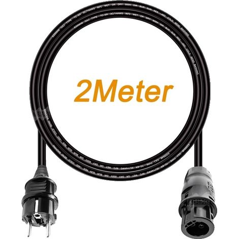 AC-Stromverlängerungskabel, 14 AWG, IP68-Schutz, AC-Strom 2M Kabel (1/2)