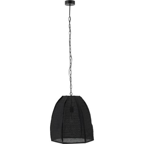 Lampe Suspension en Lin "Poire" 161cm Noir (1/3)