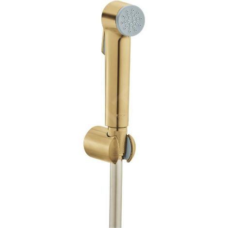 Grohe – Douchette de bidet avec support et flexible – Finition Cool Sunrise brossé – Silverflex Long-Life 1250 mm – 27513GN1