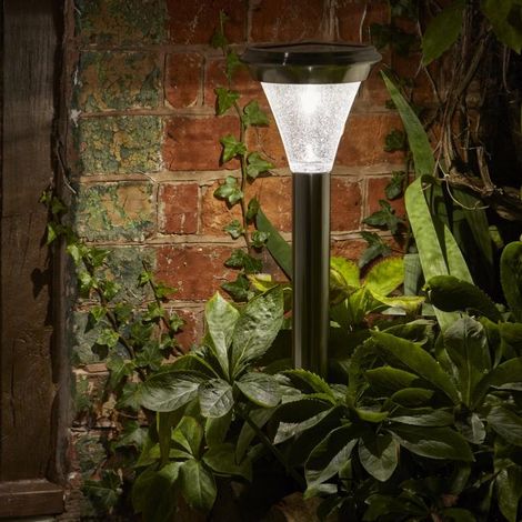 Borne solaire éclairante inox et verre bulé Magnum 100 lumens (1/3)