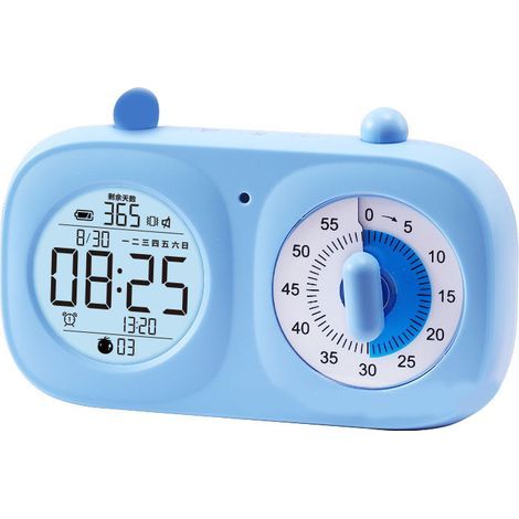 Visueller Dual-Screen-Timer, Multifunktion, Countdown-Timer, elektronisches Zifferblatt und Zeiger, eingebauter Akku, blau (1/5)
