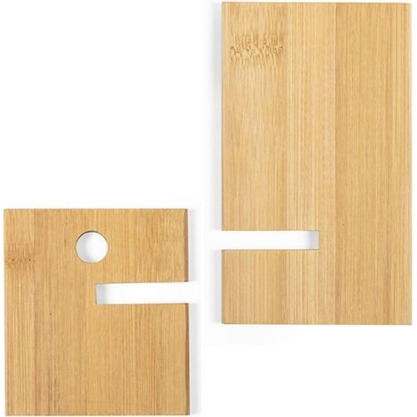 Support de bureau en bambou avec trou de chargement, support de téléphone portable en bois pour iPhone, iPad, bureau, tablette et tous les téléphones (1/5)