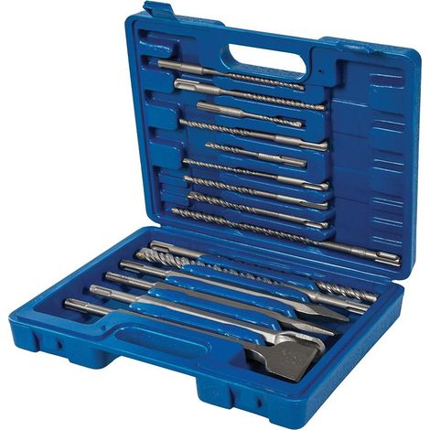 Set di punte e ceselli da trapano per muratura SDS Plus, 15 p.zi 15 p.zi