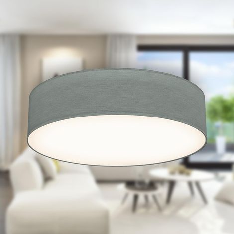 Ceiling light with fabric shade, chandelier for living room and bedroom, E27 socket, Max. 40 Watts, 38x10 cm, Grey (1/5)