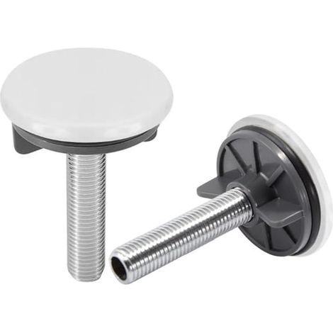 Schläfer 440811 - Tappo Copriforo Universale per Lavandino Bagno, Bidet e Cucina, Diametro 50mm, Tappo di Copertura per Sanitari, Finitura in Ottone, Colore Bianco, 2 Pezzi (1/5)