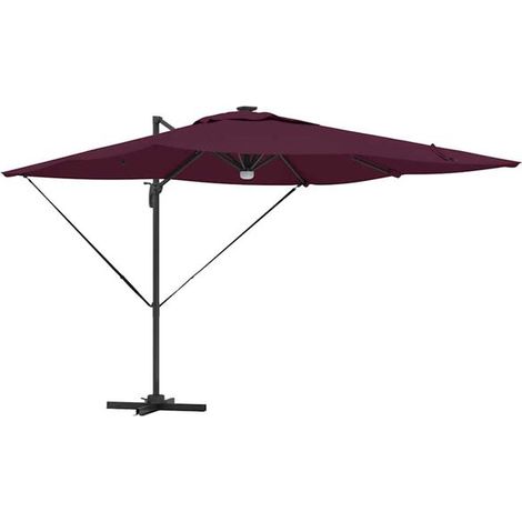 Parasol romain, rouge, 286 x 284 x 270 cm, aluminium et polyester. (1/4)