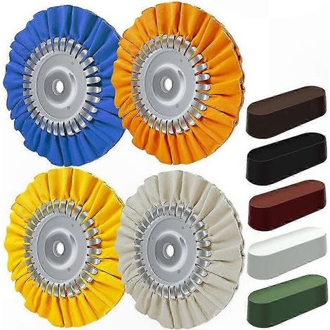 Kit de polissage de métaux en 9 pièces, disque de polissage de 20 cm avec alésage de 16 mm pour le traitement des surfaces en aluminium (1/5)