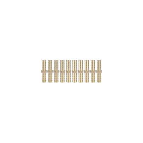 (6mm 10pcs)Raccord de Tuyau Droit à Deux Voies Raccord en Laiton Barbelé Connecteur de Tube Jonction 6/8/10/12/14/mm (1/5)