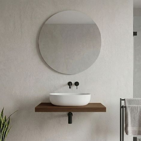Mensolone bagno 80 cm in legno effetto rovere scuro Levia (1/5)