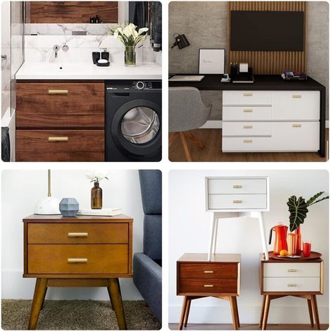 16 Pièces Poignee de Meuble Cuisine, Boutons de Tiroirs Boutons de Porte de Placard T Bar Monotrou Poignéepour Cuisine Chambre Commode Armoire Meuble Home Decorating, avec Vis Assorties (1/3)