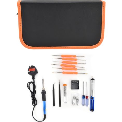 Electric Soldering Iron Kit with Solder Tips 180‑500℃ Adjustable DIY Welding Repairing ToolUK 220V