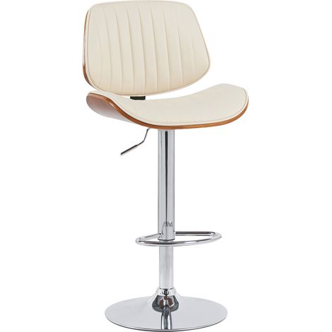 Barhocker Clawson Kunstleder walnuss/creme chrom