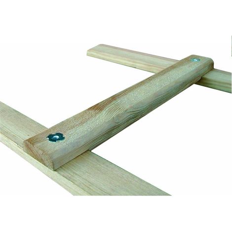 Outifrance – Échelle de toit en bois 3.30m – Section des montants 48mm x 20mm – Assemblage par vis et écrou – Pour chantiers humides (1/2)