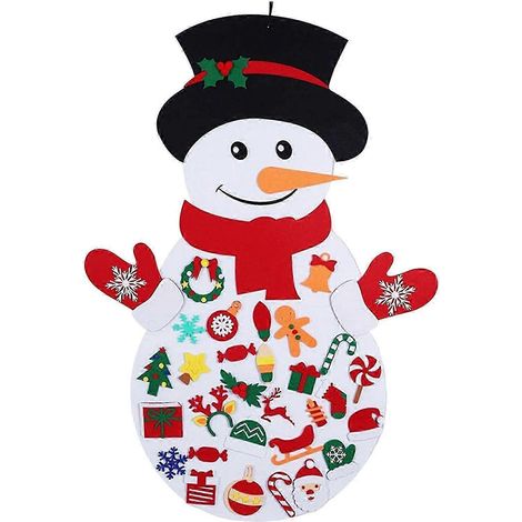 DIY-Weihnachtsschneemann-Spielset aus Filz, Ornamente, Hängedekorationsset, Kinderspielzeug (1/5)
