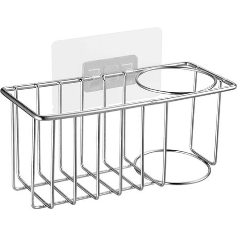 Support Pour Éponge - Cadre Double Fonction Pour Évier - Acier Inoxydable 304 - Pour Cuisine Et Salle De Bains - 1 Pièce (1/5)