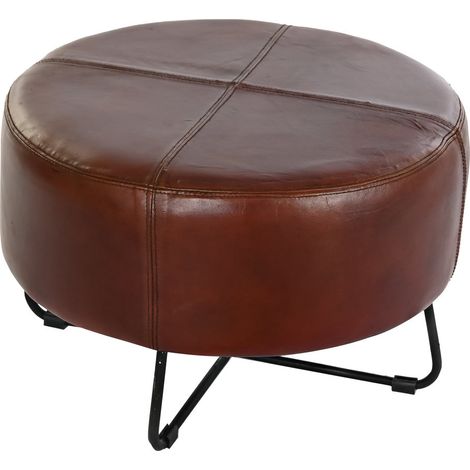 Futs in Ledermetall 55x5x37 Brown Metall Leder mehrfarbige Farbmaterial Kissen und Schuhfloit Details (1/4)