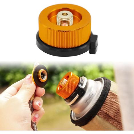 Gas Cartridge Adapter, Nozzle Type Gas Bottle Adapter, Gas Bottle Adapter, Gas Converter, Gas Cartridge Adapter, for Camping Stove, Gold (1/5)