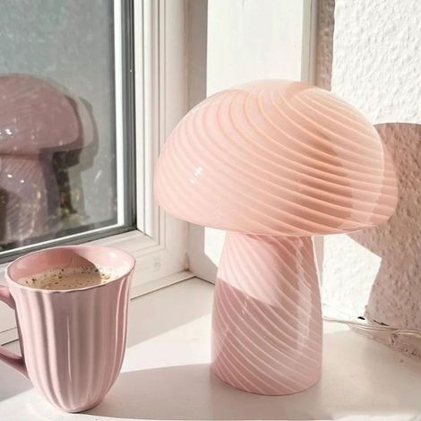 Lampe De Table - Verre - Forme Champignon - LED Dimmable 3000K 6000K - Pour Chambre Veilleuse Décoration - 1 Pièce (1/4)