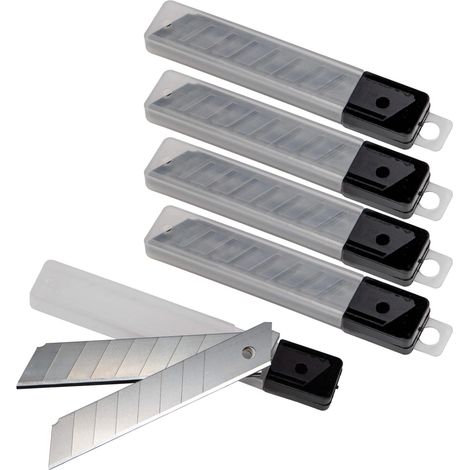 Messerklingen Ersatzklingen Abbrechklingen für Cuttermesser Abbrechmesser 18mm (50 Klingen) im Köcher