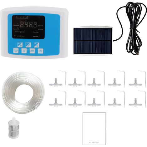 Ortviai Arrosage Automatique Solaire Double Pompe SM-YT10 avec Panneau Solaire, Batterie Intégrée et Commande Temporelle pour Jardin, Balcon et Serre (1/5)