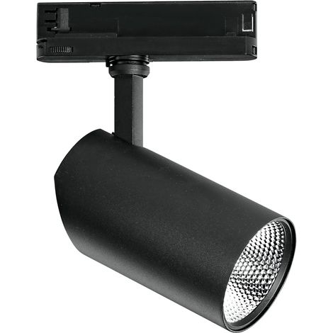 "Faro LED ACTION nero con adattatore trifase invisibile LED 42 W 4200 Lumen 4000K (luce naturale)"