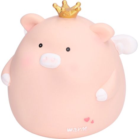 Tirelire rose en forme de cochon mignon, grande capacité, peinte à la main, avec des lignes transparentes, idéale pour ranger les pièces de monnaie et décorer votre intérieur. (1/5)