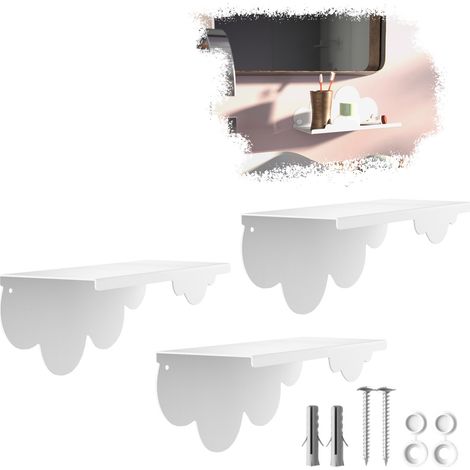 SOTECH Design Wandregal HOVER-XI 25 x 10 x 10 cm inkl. Befestigungsset für Wandmontage, weiß, 3 Stück