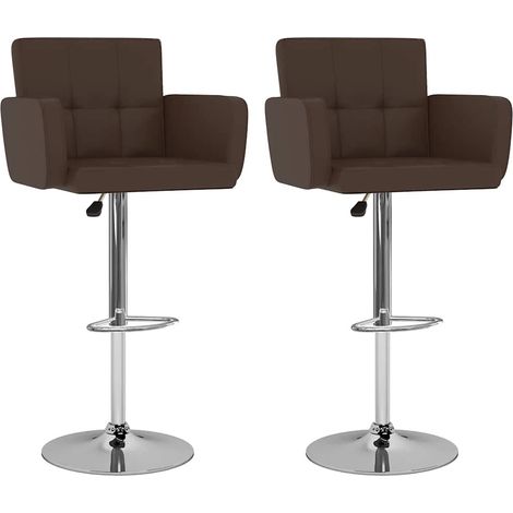 Barhocker 2 Stk. Braun Kunstleder