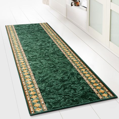 Tapis de couloir sur mesure Rügen Vert 80 x 350 cm