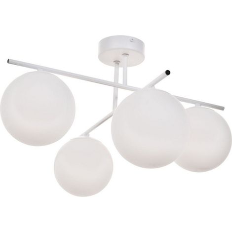 [NEUWERTIG] B-Ware Deckenleuchte Aurora Lampe Beleuchtung Weiß ø 50 Cm 4 Flammig Glas E14 (1/2)
