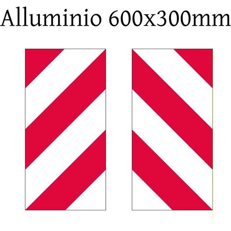Pannello anteriore e posteriore per delimitazione sagoma riflettenti bianco/rosso trasporto eccezionale