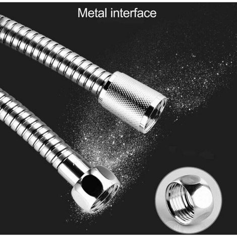 Flexible De Douche - Acier Inoxydable - 2 M - Raccord Universel G1/2 Pouces - Connecteurs Laiton - 1 Pièce (1/4)