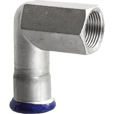 Raccord à sertir en acier inoxydable, contour M, coude 90° filetage femelle 18xDN20(3/4") (1/2)