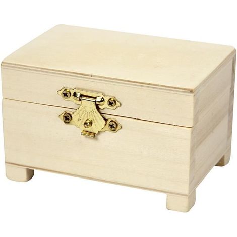 Coffrets en bois avec petits pieds et serrure métallique. réf 575810
