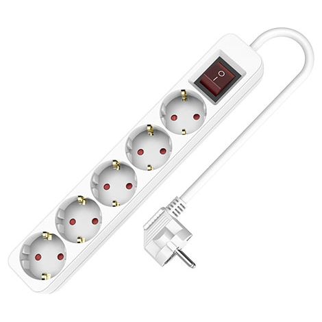 Regleta eléctrica tm-electron 5 enchufes blanca 3680 vatios (1/5)