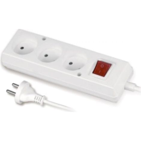 Prolunga con interruttore a 3 prese 10A 3m /OMY 2x1/ bianca PS-360WS T-106060