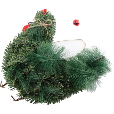 Couronne d'année Rooster Chicken ABS Artificielle Forme Poule Décor Maison Fête Verte 30x30x5cm (1/5)