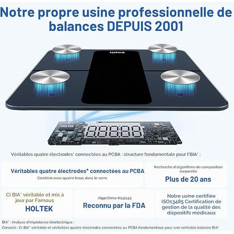 High Precision Bathroom Scales 0.5 kg, 182 kg, LED, Black (1/4)