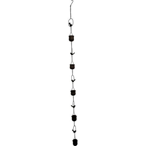 Chaîne de Pluie Décorative Oiseau en Métal Bronze 166 cm 47129 - PANGIVO (1/3)
