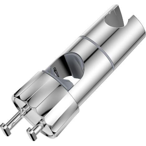 YMYNY Support de Pomme Douche de Rechange – Support Douchette Universel Réglable avec 2 Accroche pour rail douchette de 16 à 28 mm,Support Barre de Douche Attache,Porte Douchette Mural en ABS,Chromé (1/5)
