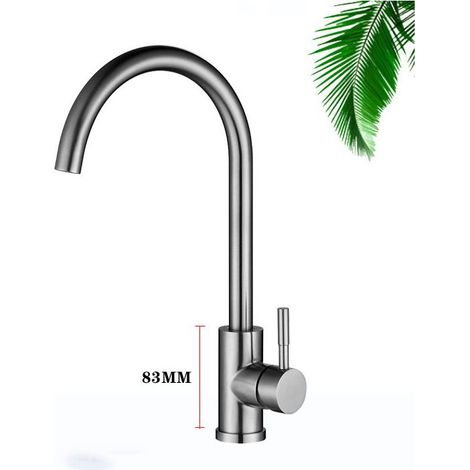 ColdStart Kitchen Faucet, Single Handle Kitchen Mixer Tap, 360° Swivel Spout, High Water Outlet, Stainless Steel Hot and Cold Kitchen Mixer, Amazon Exclusive (1/5)