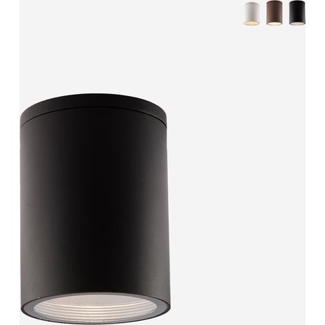 Plafonnier extérieur moderne cylindrique en aluminium Citizen - Noir (1/2)