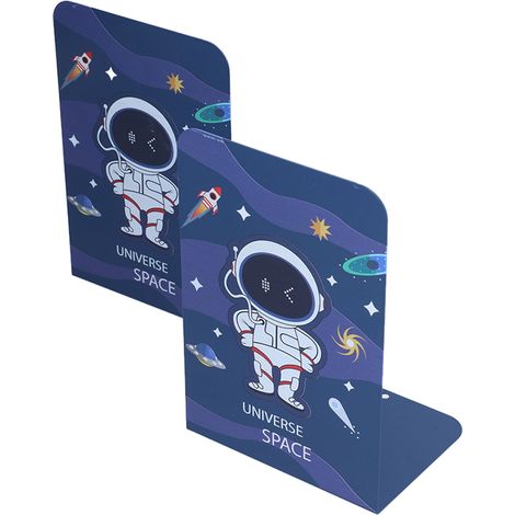 Lot de 2 Serre-livres pour étudiant, rangement de documents d'examen, classeur de fichiers, support de livres en impression 6, étagère de bureau (1/5)
