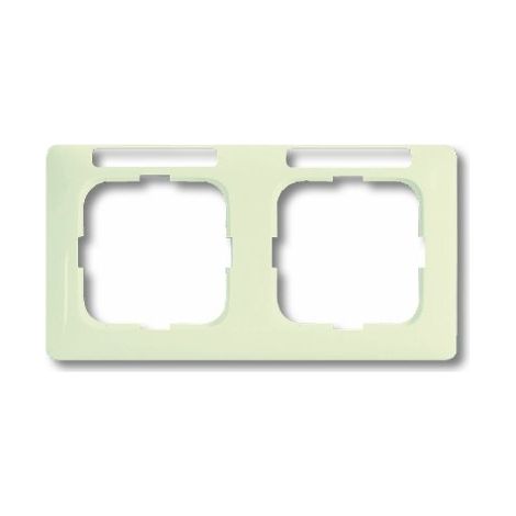 Busch-Jaeger Telaio di copertura con finestra a vista, orizzontale con campo di etichettatura 2 volte bianco - Busch-Duro 2000® SI Linear (1732 NSKA-212), 2CKA001754A4095
