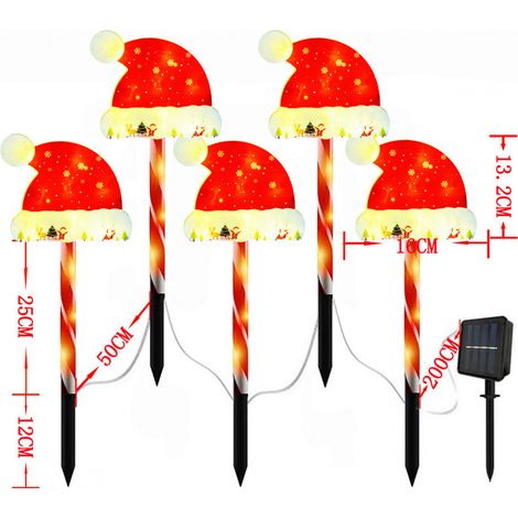Piquets lumineux LED de Noël panneau gant et flocon extérieur, coque PS, IP65, non réglable, décoration festive pour jardin et cour CT-1 (1/5)