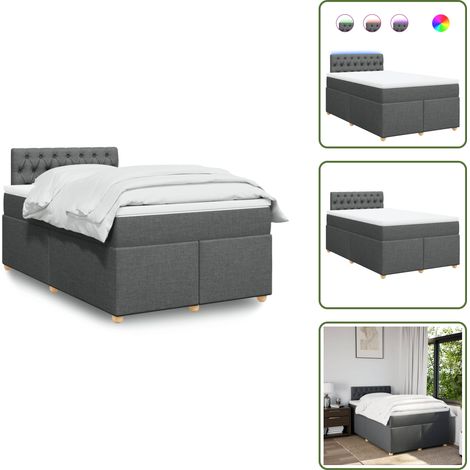 Boxspringbett mit Matratze Dunkelgrau 120x200 cm Stoff - Boxspringbett - Boxspringbetten - Bett - Bettgestell