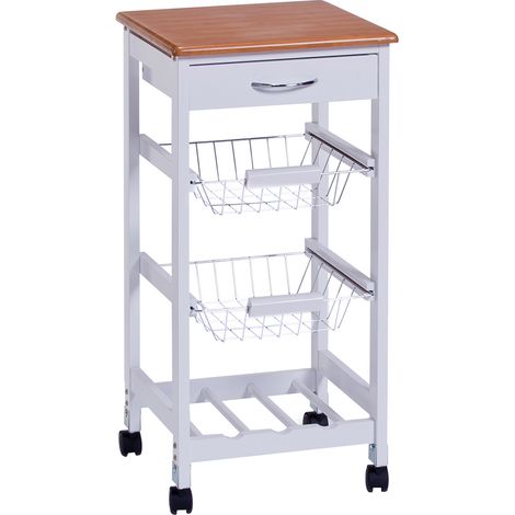 Carrello multifunzionale Zeller bianco 36x36x76 cm (1/2)